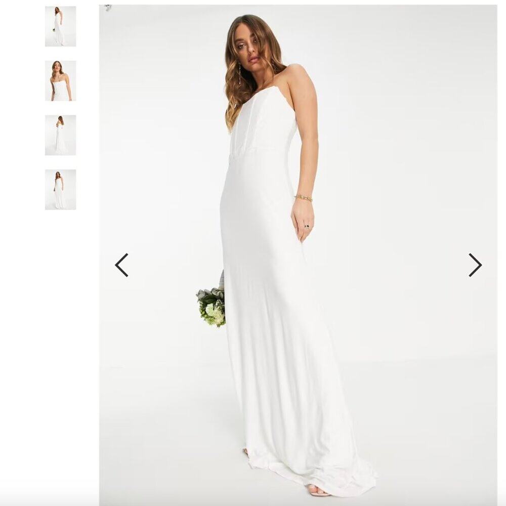 TFNC Bridal Maxi Dress with Corset Ivory White size UK 8/US Small NWT